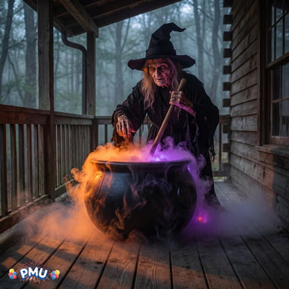 PMU Cauldron Set, Black Cauldron w/Mist Maker & Multicolor Fogger