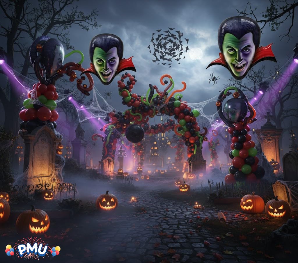 PMU Halloween Mylar Foil Balloons for Halloween Party Decorations, Haunted House, Photo Booth & Spooky Celebrations