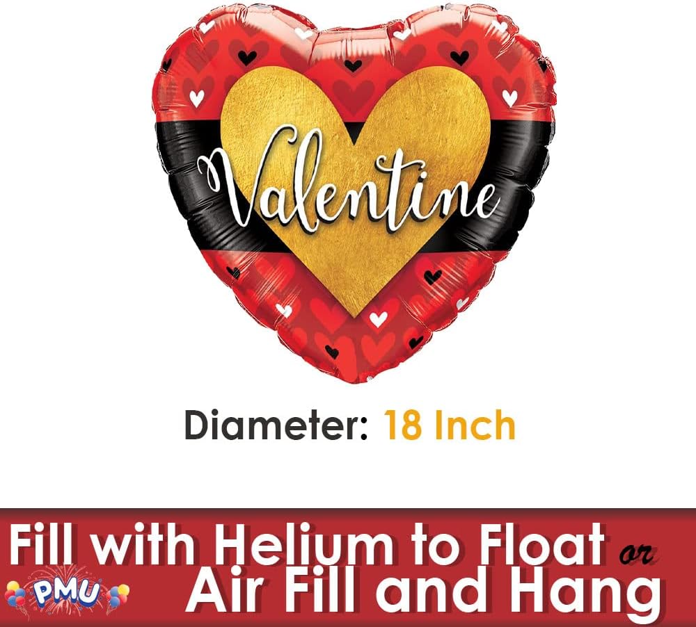 PMU Happy Valentine's Day 18 Inch Hearts Mylar-Foil Balloon