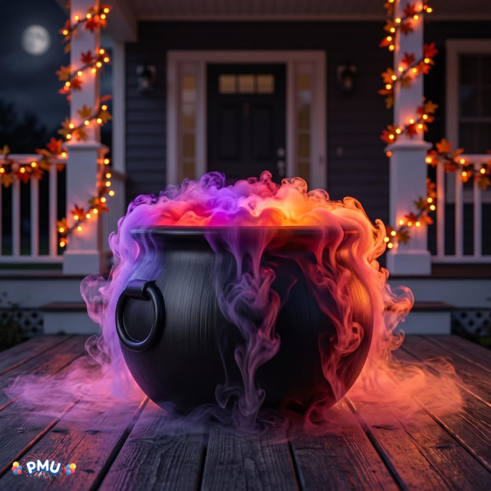 PMU Cauldron Set, Black Cauldron w/Mist Maker & Multicolor Fogger