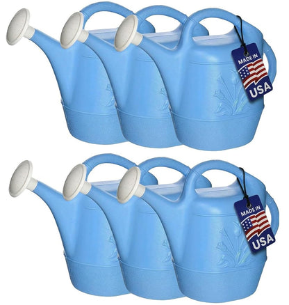PMU 2 Gallon Watering Can - Garden Watering Can for Indoor & Outdoor Plants - Plastic Water Can with Detachable Sprinkler Head - Large Water Pot, Made in USA
