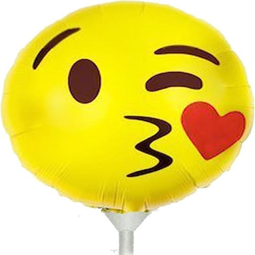 PMU Emoji Balloons 9 inch Pre-Inflated with Stick