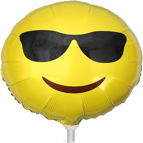 PMU Emoji Balloons 9 inch Pre-Inflated with Stick