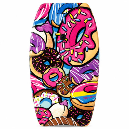 PMU 33 Inch Printed Bodyboard - Lightweight Wrist Leash Slick Bottom Boogie Board for Beach, Sea & Pool - Surfing Board for Kids, Teens & Adults Wave Conditions Pkg/1