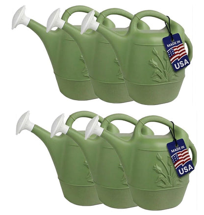 PMU 2 Gallon Watering Can - Garden Watering Can for Indoor & Outdoor Plants - Plastic Water Can with Detachable Sprinkler Head - Large Water Pot, Made in USA