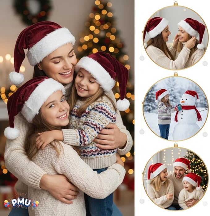 PMU Christmas Velvet Plush Professional Quality Santa Hat