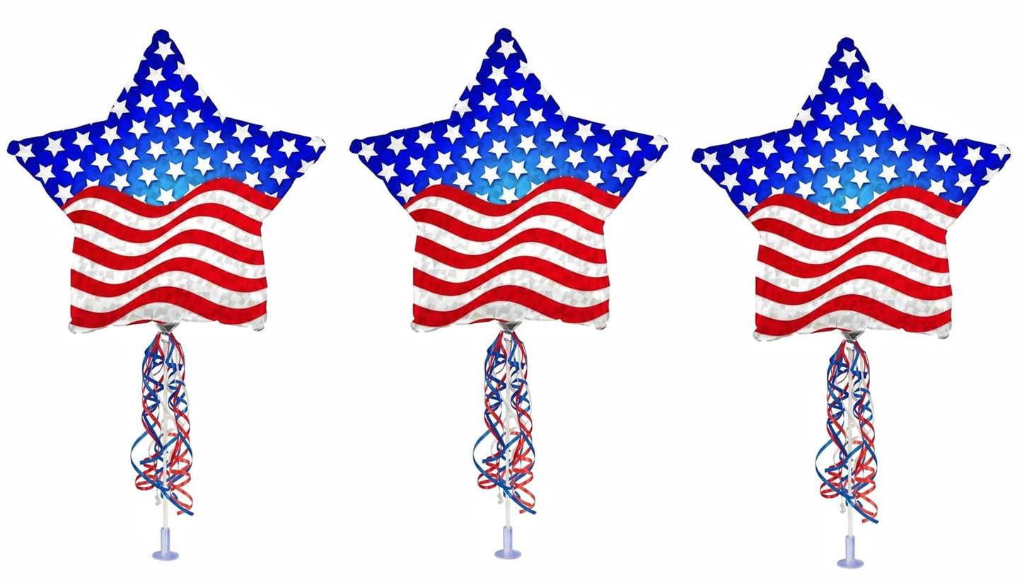 PMU 9 inch Pre-Inflated Emoji and Patriotic Balloons with Stick