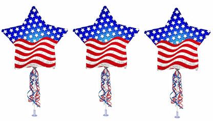 PMU 9 inch Pre-Inflated Emoji and Patriotic Balloons with Stick