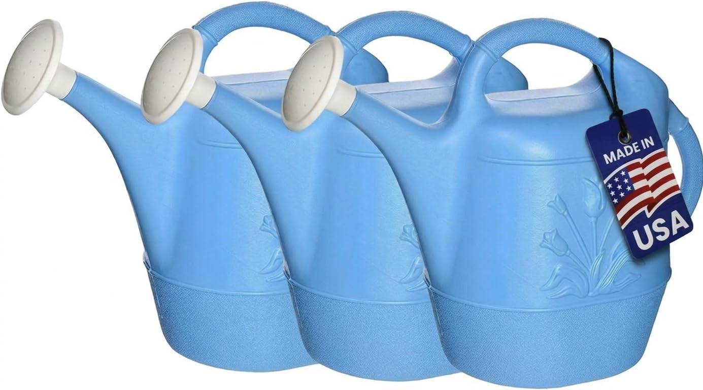 PMU 2 Gallon Watering Can - Garden Watering Can for Indoor & Outdoor Plants - Plastic Water Can with Detachable Sprinkler Head - Large Water Pot, Made in USA
