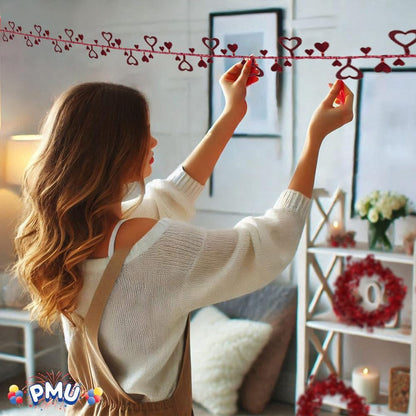 PMU Valentines Heart Garland, Heart Shape Wire Garland, Valentine's Day Garland, Garland Valentines Day Decorations, Heart Shape Valentines Day Decor, Valentines Garland, Heart Garland (25ft.)