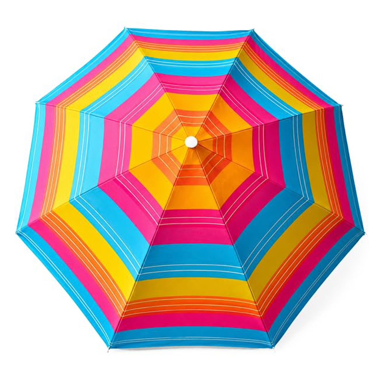 Beach Umbrella 6ft Opens to 72in Multicolor Beach Parasol with Carrying Sleeve