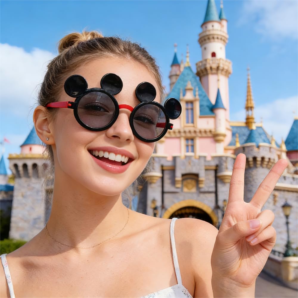 PMU Holly Sunglasses – Festive Holiday Costume Glasses, Novelty Reindeer Antler Eyewear for Adults & Kids Xmas
