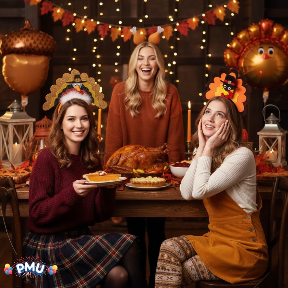 PMU Thanksgiving 3pc Assorted Hats and Headbands Party Costume Accessories