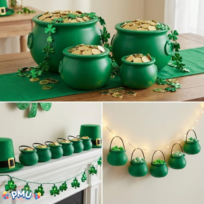 PMU St. Patrick's Day Pot of Cauldrons For St. Patrick's Day Leprechaun & Mardi Gras Party Decoration Supply Accessory