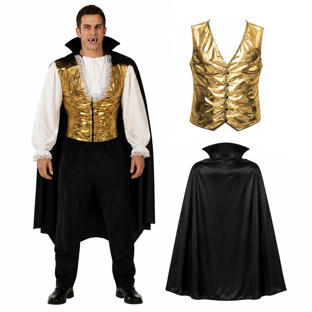 PMU Men's Halloween Costume, Horror Halloween Costume for Men, Hooded Robe