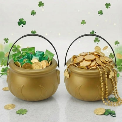 PMU St. Patrick's Day Pot of Plastic Cauldron For St. Patrick's Day Leprechaun & Mardi Gras Party Decoration Supply Accessory