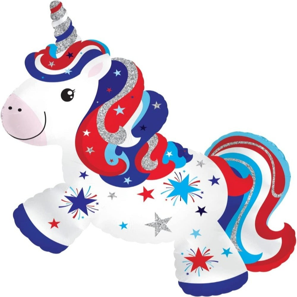 PMU Patriotic Unicorn 14 Inch Mylar-Foil Balloon