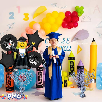 PMU Gradburst Balloon Weight Centerpiece 15 Inch with Die-Cut Metallic