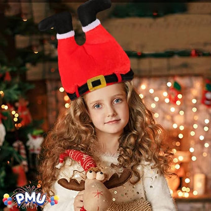 PMU Funny Christmas Hat, Santa's Santa Pants Down The Chimney Hat for Crazy Xmas Party Dress Up Celebrations, Accessories