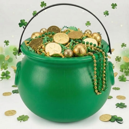 PMU St. Patrick's Day Pot of Plastic Cauldron For St. Patrick's Day Leprechaun & Mardi Gras Party Decoration Supply Accessory