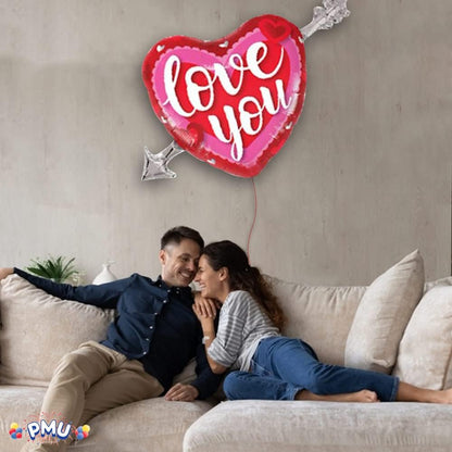 PMU 4 Pieces 39 Inches Valentine's Day Balloons, Heart Balloons, Red Balloons, Heart Shaped Balloons,Love Balloons For Proposal, Wedding & Engagement (4/Pkg)