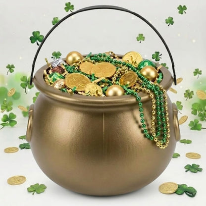 PMU St. Patrick's Day Pot of Plastic Cauldron For St. Patrick's Day Leprechaun & Mardi Gras Party Decoration Supply Accessory