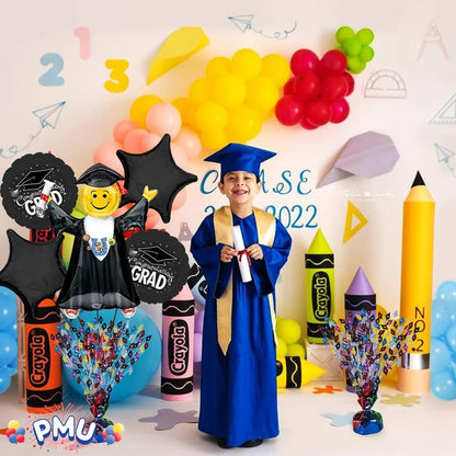 PMU Gradburst Balloon Weight Centerpiece 15 Inch with Die-Cut Metallic