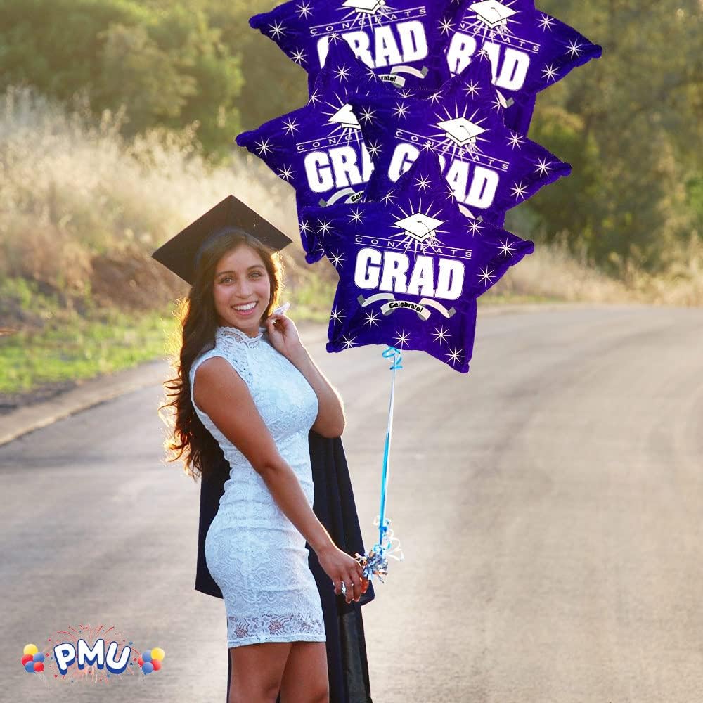 PMU Congrats Grad Cap Balloon, Star 18in Mylar | Graduation Decoration Mylar Balloons | Celebrate Success with Vibrant Graduation Balloons | Balloon Graduation Décor