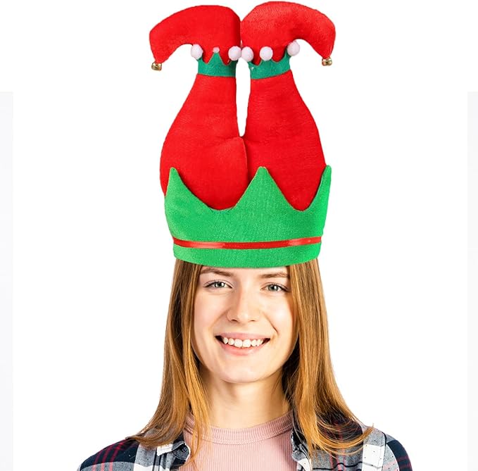 PMU Funny Christmas Hat, Santa's Santa Pants Down The Chimney Hat for Crazy Xmas Party Dress Up Celebrations, Costume Accessories