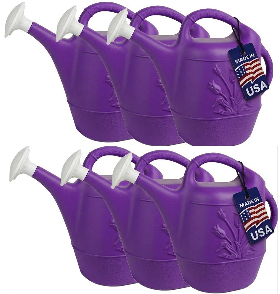 PMU 2 Gallon Watering Can - Garden Watering Can for Indoor & Outdoor Plants - Plastic Water Can with Detachable Sprinkler Head - Large Water Pot, Made in USA