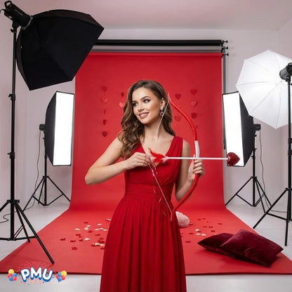PMU Valentine’s Day Cupid Bow and Arrow - Arrow Bow Set for Valentines Day Events & Parties - Perfect for Photographic Posing for Any Event - Best Valentine Gift - Red