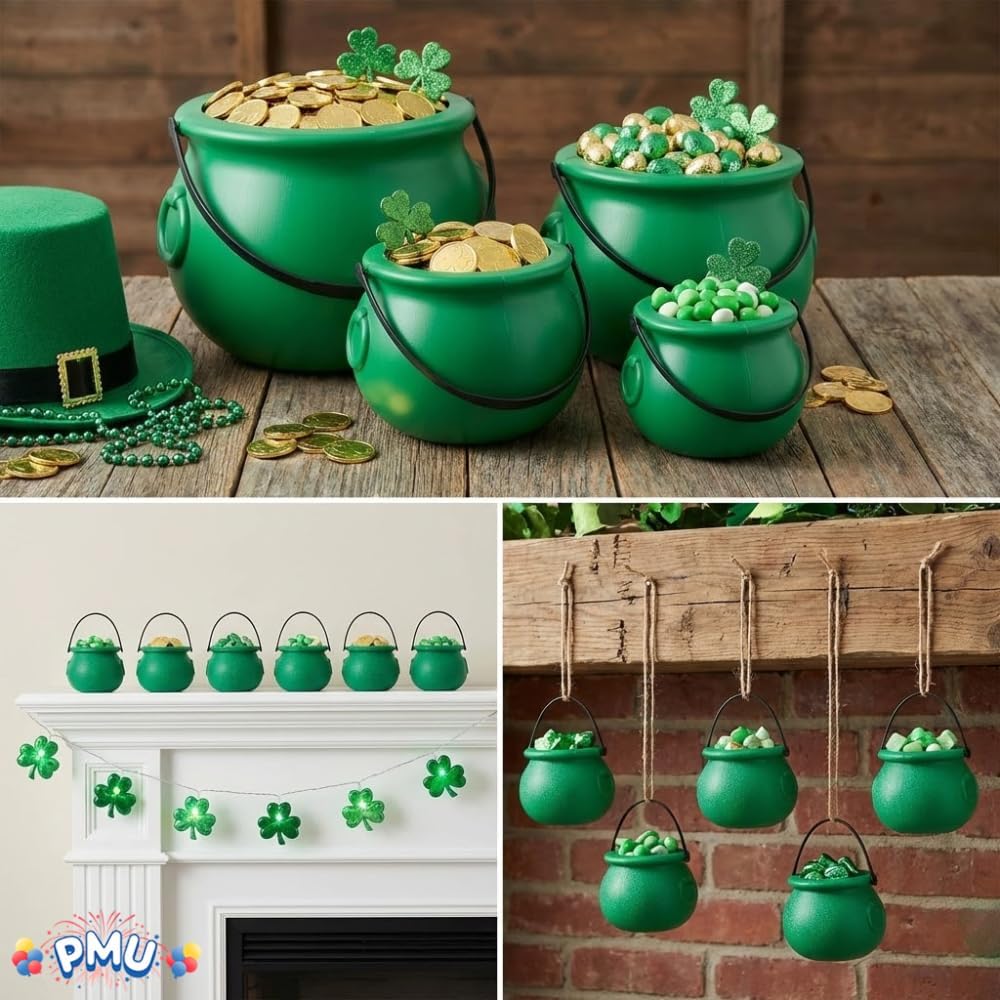 PMU St. Patrick's Day Pot of Cauldrons For St. Patrick's Day Leprechaun & Mardi Gras Party Decoration Supply Accessory