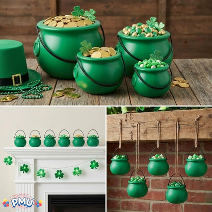 PMU St. Patrick's Day Pot of Cauldrons For St. Patrick's Day Leprechaun & Mardi Gras Party Decoration Supply Accessory
