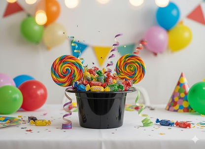 PMU Plastic Party Top Hat for Adults & Kids - Plastic Hat for Parties, New Year Events, Magic Shows & Photo Booth Props