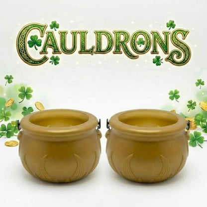 PMU St. Patrick's Day Pot of Plastic Cauldrons for St. Patrick's Day Leprechaun & Mardi Gras Party Decoration Supply Accessory