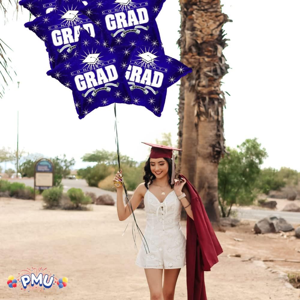 PMU Congrats Grad Cap Balloon, Star 18in Mylar | Graduation Decoration Mylar Balloons | Celebrate Success with Vibrant Graduation Balloons | Balloon Graduation Décor