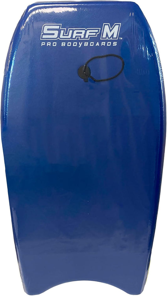 PMU 33 Inch Bodyboard - Lightweight Wrist Leash, Surf Mania, Slick Bottom Boards for Beach, Sea & Pool - Surfing Board for Kids, Teens & Adults Wave Conditions