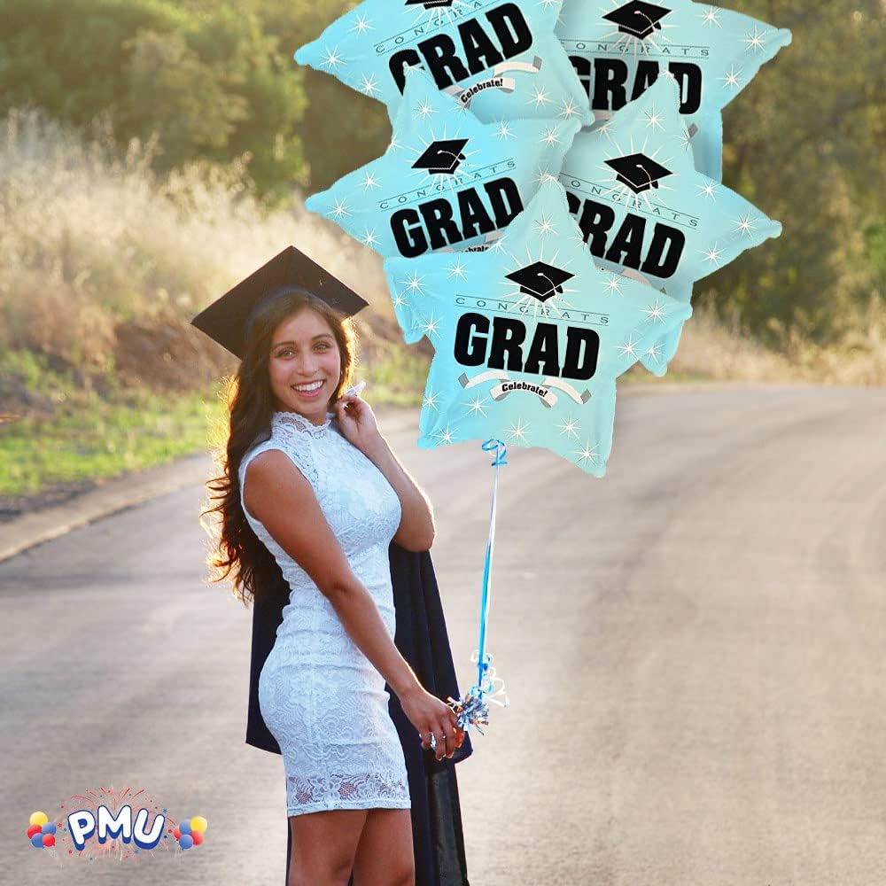 PMU Congrats Grad Cap Balloon, Star 18in Mylar | Graduation Decoration Mylar Balloons | Celebrate Success with Vibrant Graduation Balloons | Balloon Graduation Décor