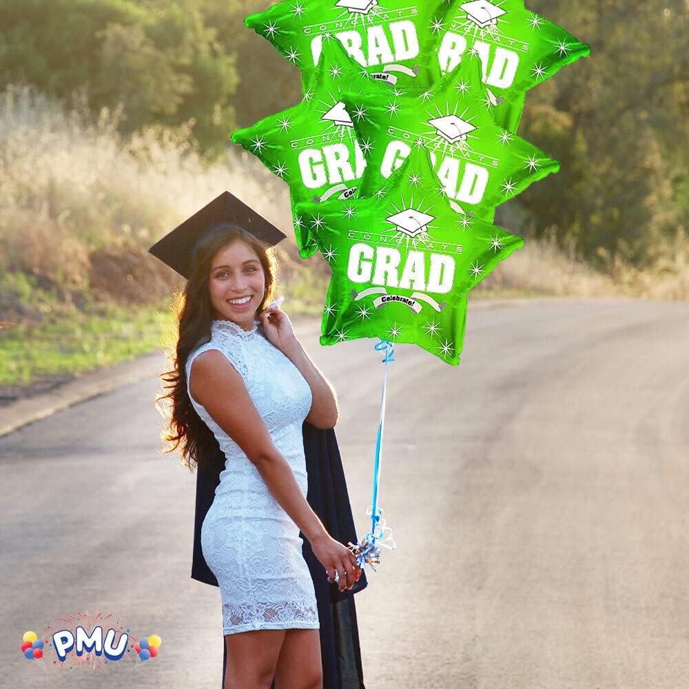 PMU Congrats Grad Cap Balloon, Star 18in Mylar | Graduation Decoration Mylar Balloons | Celebrate Success with Vibrant Graduation Balloons | Balloon Graduation Décor