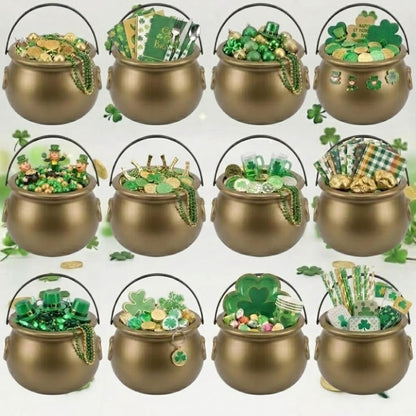 PMU St. Patrick's Day Pot of Plastic Cauldron For St. Patrick's Day Leprechaun & Mardi Gras Party Decoration Supply Accessory