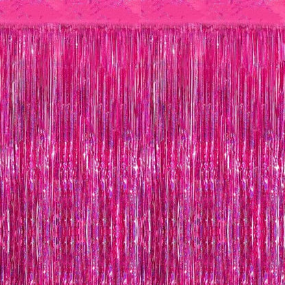 PMU Metallic Fringe Curtains | Metallic Foil Fringe Backdrop Curtains | Fringe Backdrop for Graduation, Birthday Party Decorations, Baby Shower, Disco Party |3ft x 8ft