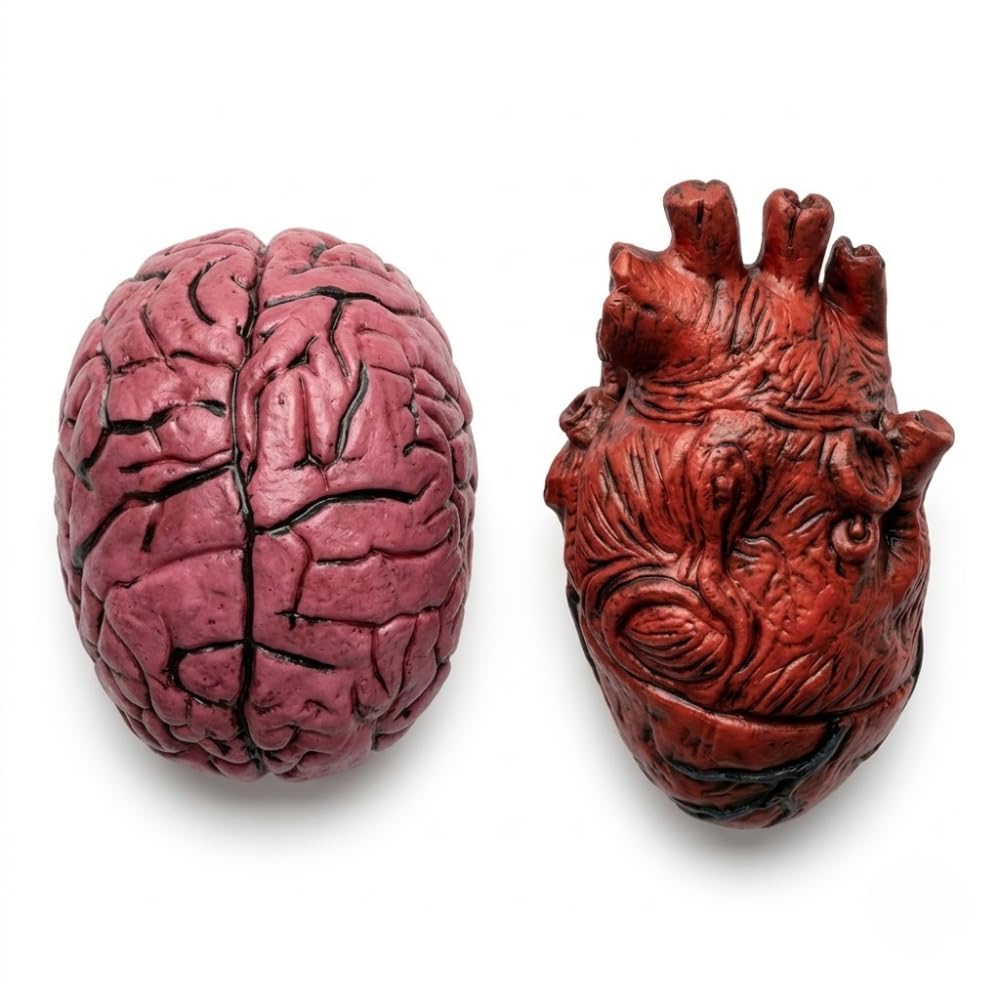 PMU Fake Brain & Fake Heart Body Parts Anatomy Models