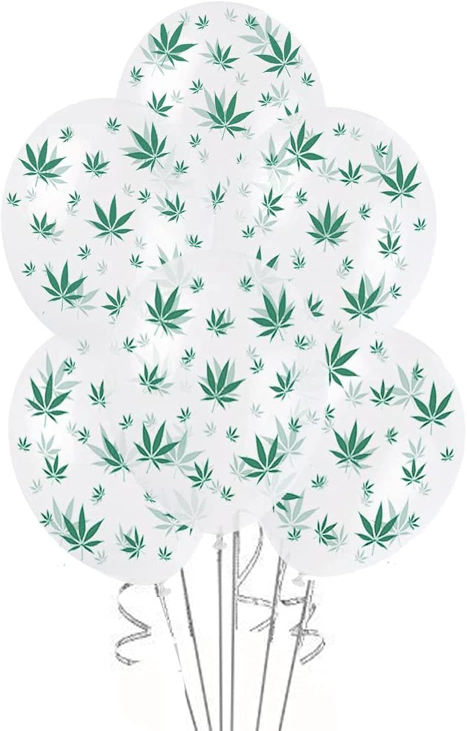 PMU Marijuana Balloons PartyTex 11in with All-Over Print Green Marijuana Leaves