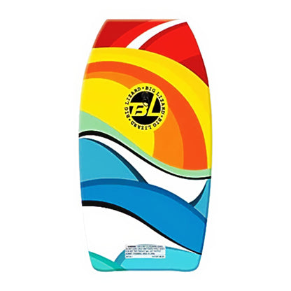 PMU 33 Inch Printed Bodyboard - Lightweight Wrist Leash Slick Bottom Boogie Board for Beach, Sea & Pool - Surfing Board for Kids, Teens & Adults Wave Conditions Pkg/1