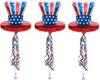 PMU 9 inch Pre-Inflated Emoji and Patriotic Balloons with Stick