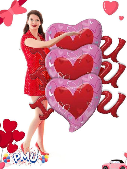 PMU Valentine's Day Mylar - Foil Balloons Proposal, Special Events, Photo Props Party Decoration and Accessories