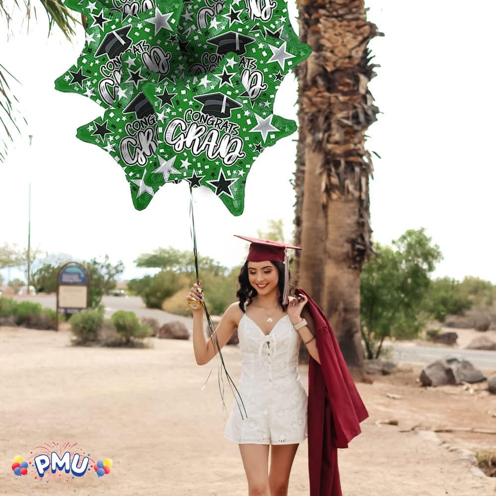 PMU Congrats Grad Cap Balloon, Star 18in Mylar | Graduation Decoration Mylar Balloons | Celebrate Success with Vibrant Graduation Balloons | Balloon Graduation Décor