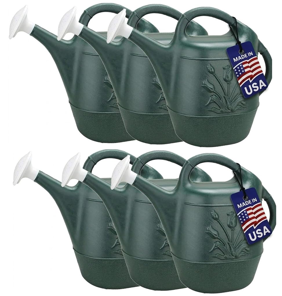 PMU 2 Gallon Watering Can - Garden Watering Can for Indoor & Outdoor Plants - Plastic Water Can with Detachable Sprinkler Head - Large Water Pot, Made in USA