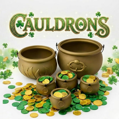 PMU St. Patrick's Day Pot of Cauldrons For St. Patrick's Day Leprechaun & Mardi Gras Party Decoration Supply Accessory