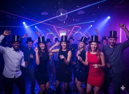 PMU Plastic Party Top Hat for Adults & Kids - Plastic Hat for Parties, New Year Events, Magic Shows & Photo Booth Props